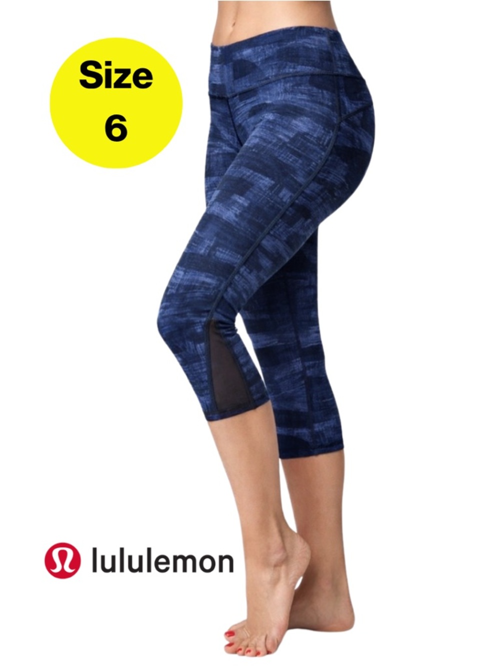 LULULEMON Athletica 🦋 Navy Blue High-Rise Athleisure Capri Leggings (Size 6)